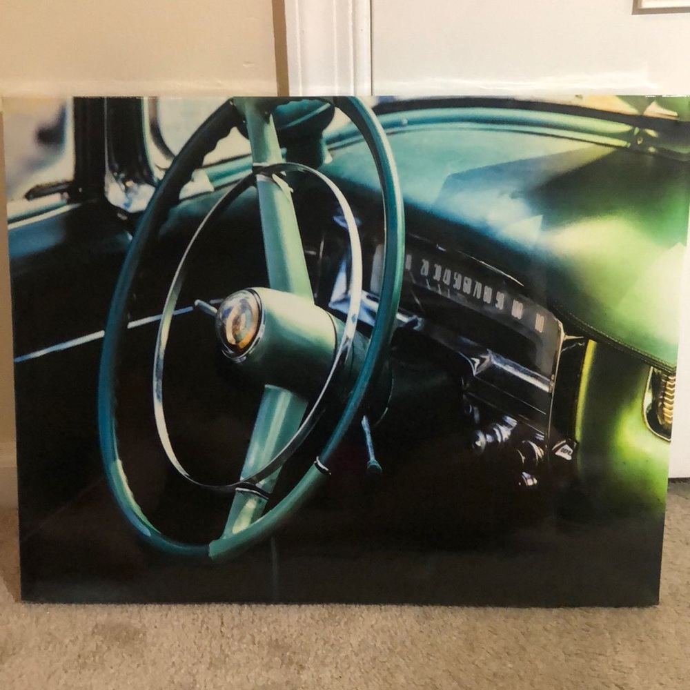 Interior of Vintage Car Wall Canvas